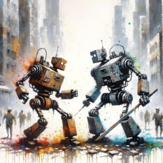 https://www.deviantart.com/filedebop/art/Dueling-Bots-1-1069400033